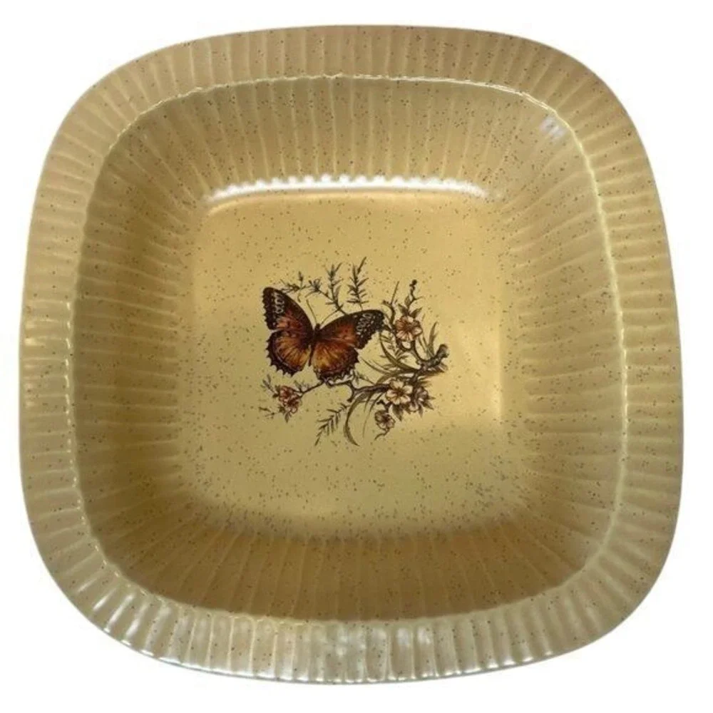 VTG 1970's Treasure Craft Baking Dish Pan With Butterflies 10